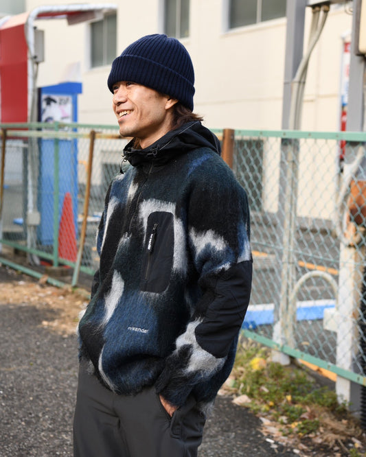 and wander アンドワンダー mix color shaggy knit hoodie ニット 愛知県 名古屋 丸の内 セレクトショップ THIRD PLACE サードプレイス