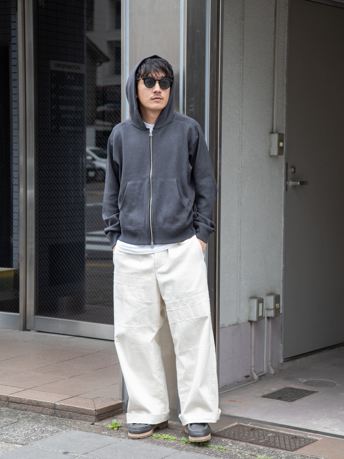 MEIAS "SILK ZIP PARKA(CHARCOAL)"