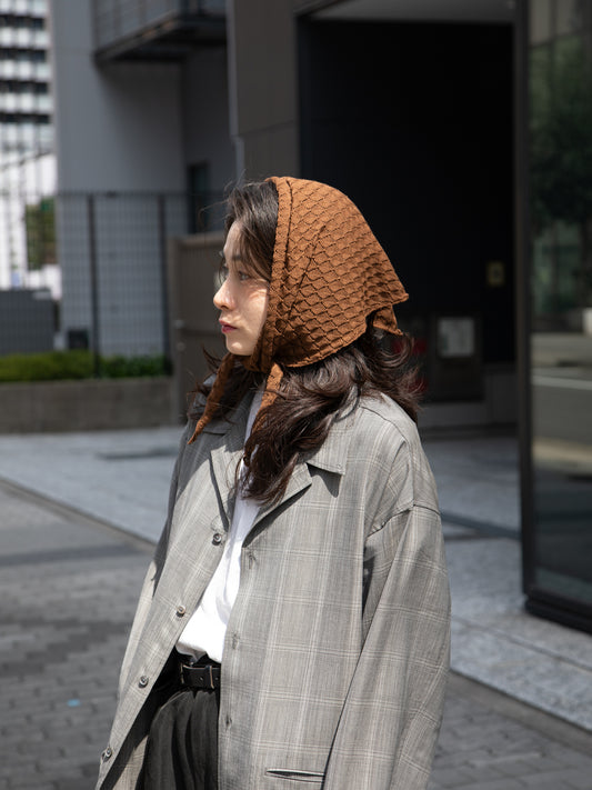 Ernie Palo "Open Work Knit Scarf (BROWN)"