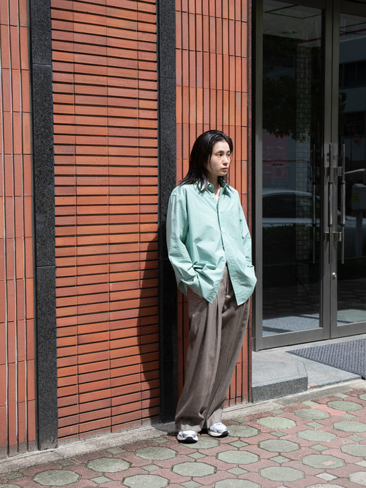 Ernie Palo アーニーパロ Silk Cotton Shirt GREEN CHECK EP12SH02 チェック シャツ シルク コットン 26AW 愛知県 名古屋 丸の内 セレクトショップ THIRD PLACE サードプレイス