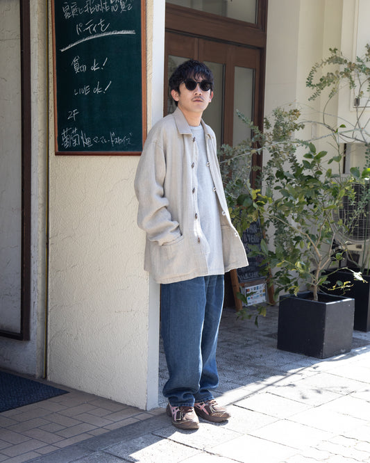 HERILL Linen Duffle Jacket 26-011-HL-8090-10 リネンジャケット ダッフル 襟レザー 愛知県 名古屋 丸の内 セレクトショップ THIRD PLACE サードプレイス