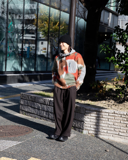 and wander アンドワンダー mix color shaggy knit hoodie ニット 愛知県 名古屋 丸の内 セレクトショップ THIRD PLACE サードプレイス