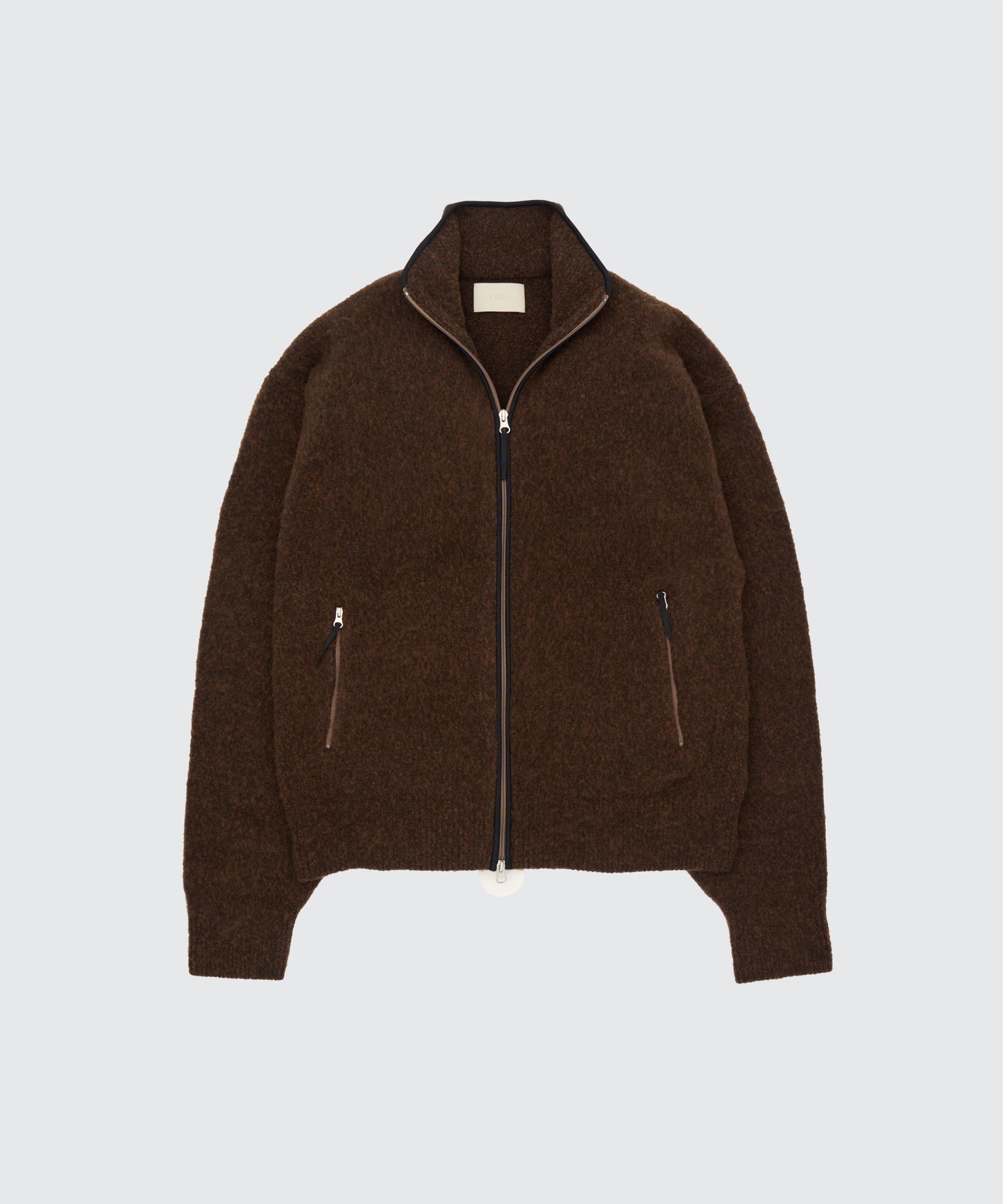 YOKE "Boucle Knit Zip Jacket"