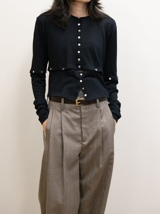 KAYLE WOOL JERSEY DETACHABLE CARDIGAN K-2209 BLACK ブラック WOOL ウール レディース 26FW 日本取り扱い 名古屋 丸の内 セレクトショップ THIRD PLACE サードプレイス