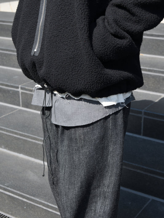CAMIEL FORTGENS "FLEECE ANORAK(BLACK)"
