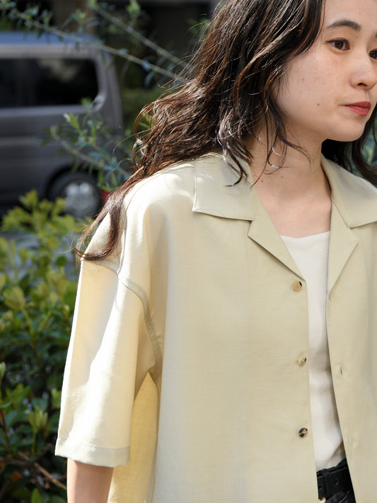 refomed リフォメッド WOOL DRIFT RESH-YN02 モヘア ウール シャツ 半袖シャツ 快適 セットアップ 夏 春 ベージュ ナチュラル 愛知県 名古屋 丸の内 セレクトショップ THIRD PLACE サードプレイス