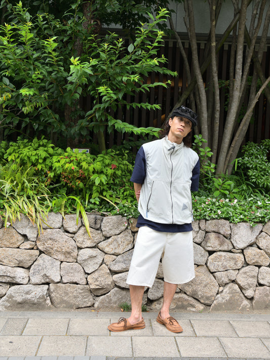 and wander アンドワンダー PERTEX wind vest 574-6121017 ベスト パーテックス アウトドア 快適 lightberge ライトベージュSUNFLOWER サンフラワー NEW BASE SHIRT 5156-1 WIDE TWIST SHORTS ショーツ ホワイト 定番 日本 名古屋 セレクトショップ THIRD PLACE サードプレイス 名古屋 愛知県 東海 セレクトショップ THIRD PLACE サードプレイス