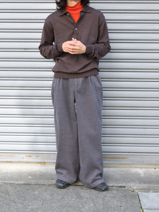 ANOTHER ASPECT アナザーアスペクト POLO SHIRT 2.0 BROWN MELANGE ブラウン ポロシャツ ウール ベーシック デンマーク ユニセックス トザオウ Corduroy Pants チャコール グレー CHARCOAL GRAY TOZ-26AW-PA003 コットン COTTON WOOL ウール パンツ スラックス 26aw 春夏 日本取り扱い 名古屋 丸の内 セレクトショップ THIRD PLACE サードプレイス