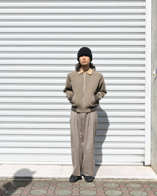 MEIAS メイアス WOOL JQ HARRINGTON KNIT JK BROWN ブラウン WECD-6A17 WOOL ウール ハリントンジャケット ユニセックス 26AW 愛知県 名古屋 丸の内 セレクトショップ THIRD PLACE サードプレイス
