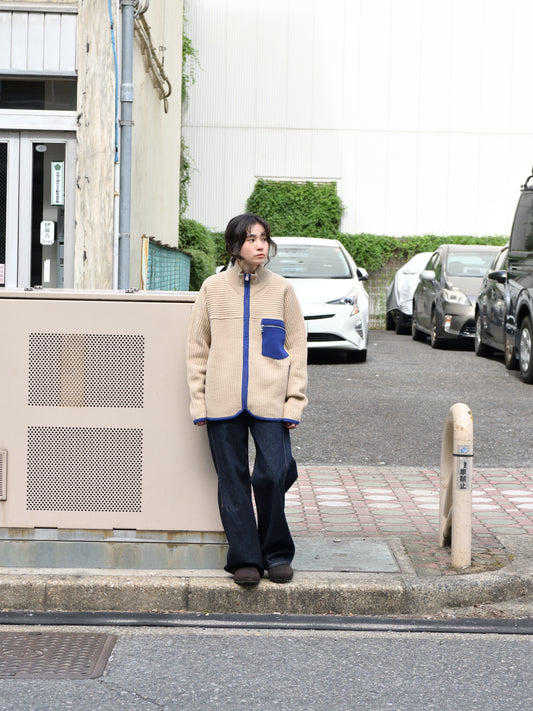 MEIAS メイアス MOUNTAIN KNIT ZIP BLOUSON BEIGE ベージュ FRCD-6A16 ジャケット ウール ニット アウトドア 登山 キャンプ 26FW 日本取り扱い 名古屋 丸の内 セレクトショップ THIRD PLACE サードプレイス