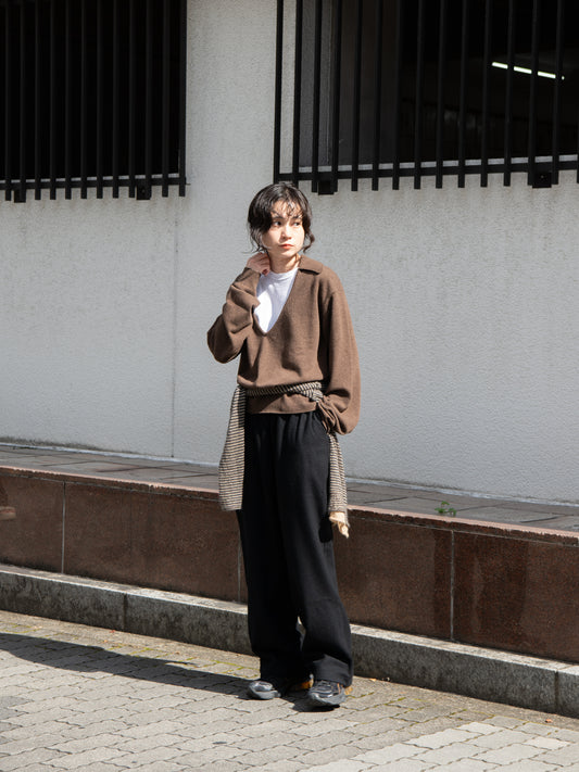 KAYLE ケイル COLLARED V-NECK KNIT BROWN K-2105 ブラウン メリノウール ウール レディース 26FW 日本取り扱い 名古屋 丸の内 セレクトショップ THIRD PLACE サードプレイス