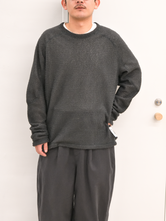 SATISFY サティスファイ FuzzFleece AD Long Tee PHANTOM 11067-88000 ブラック グレー POLYESTER ポリエステル Polartec ポーラテック フリース インナー インサレーション フランス パリ paris 26FW 日本取り扱い 名古屋 丸の内 セレクトショップ THIRD PLACE サードプレイス