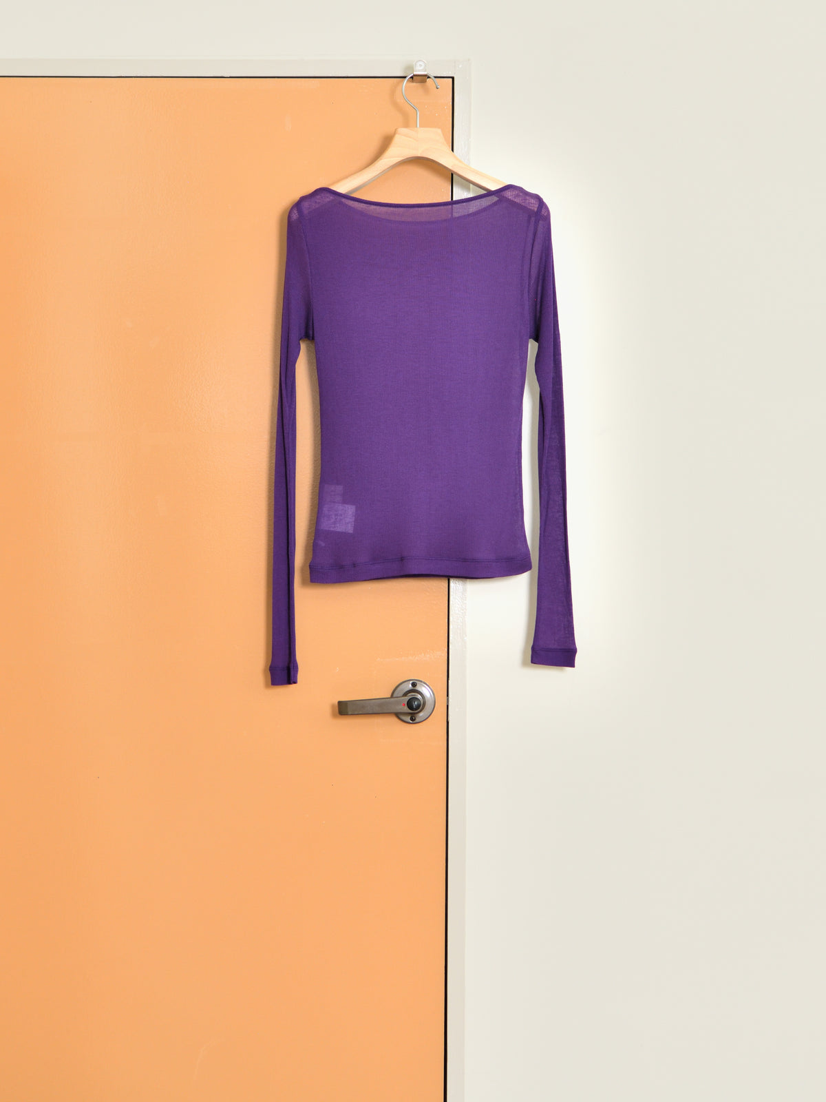 Ernie Palo アーニーパロ Sheer Rib Boat Neck T-shirt PURPLE EP12FCT03 リブTシャツ リブニット パープル シアー テンセル カシミア シルク 26AW 愛知県 名古屋 丸の内 セレクトショップ THIRD PLACE サードプレイス