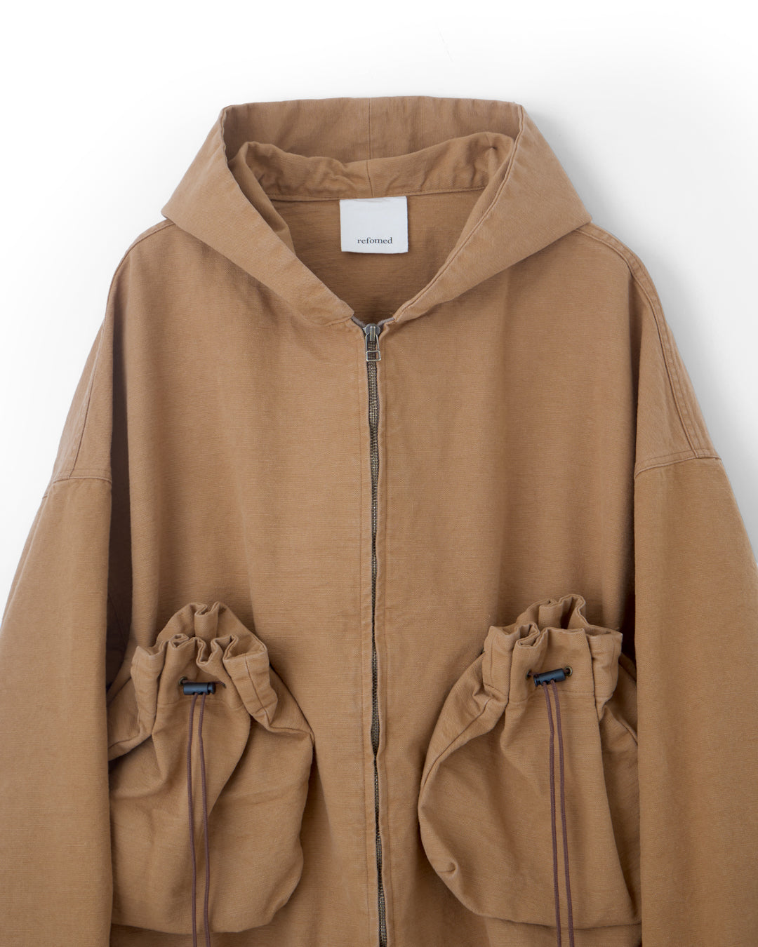 refomed "KINCHAKU DUCK HOODIE (RENGA)"