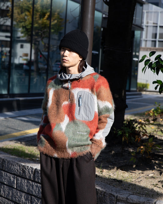 and wander アンドワンダー mix color shaggy knit hoodie ニット 愛知県 名古屋 丸の内 セレクトショップ THIRD PLACE サードプレイス