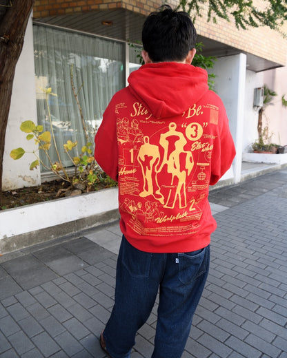 HELS×THIRD PLACE "HOODIE SWEAT(RED)"