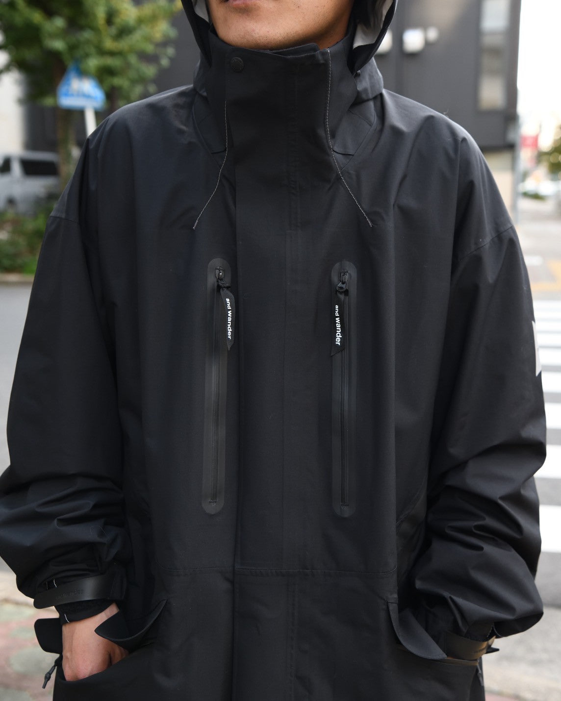and wander "rain proof coat (BLACK)"