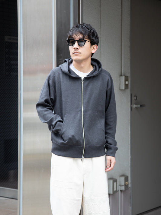 MEIAS "SILK ZIP PARKA(CHARCOAL)"