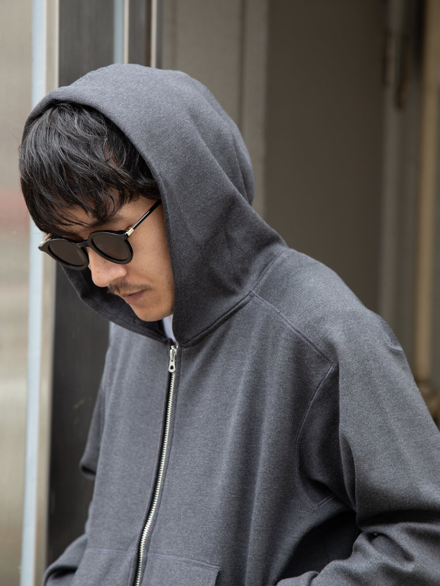 MEIAS "SILK ZIP PARKA(CHARCOAL)"