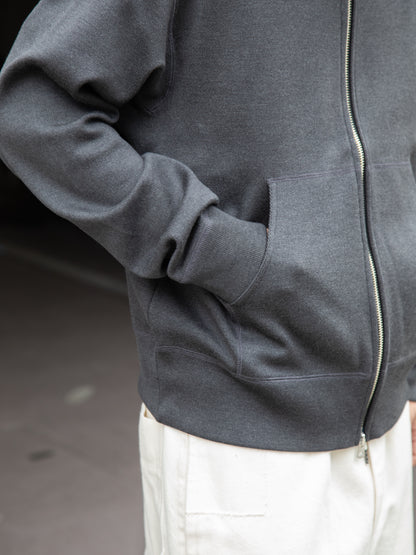 MEIAS "SILK ZIP PARKA(CHARCOAL)"