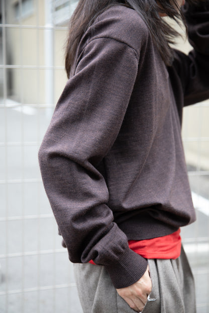 Ernie Palo アーニーパロ Sheer Rib Turtle Neck L/S T-shirt RED EP12FCT02 リブTシャツ リブニット 赤 レッド シアー タートル テンセル カシミア シルク 26AW 愛知県 名古屋 丸の内 セレクトショップ THIRD PLACE サードプレイス