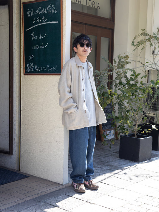 HERILL Linen Duffle Jacket 26-011-HL-8090-10 リネンジャケット ダッフル 襟レザー 愛知県 名古屋 丸の内 セレクトショップ THIRD PLACE サードプレイス