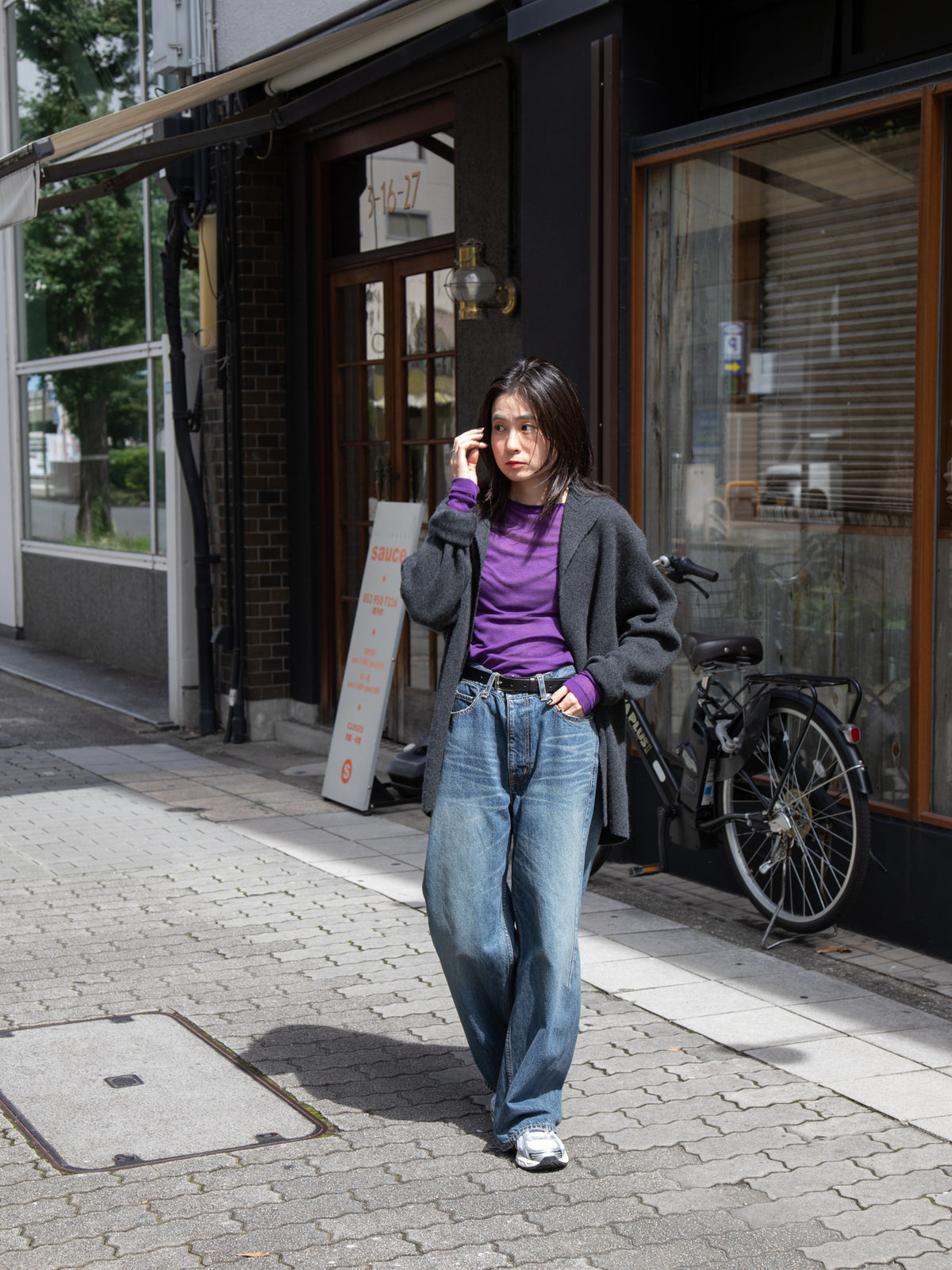 Ernie Palo アーニーパロ Sheer Rib Boat Neck T-shirt PURPLE EP12FCT03 リブTシャツ リブニット パープル シアー テンセル カシミア シルク 26AW 愛知県 名古屋 丸の内 セレクトショップ THIRD PLACE サードプレイス
