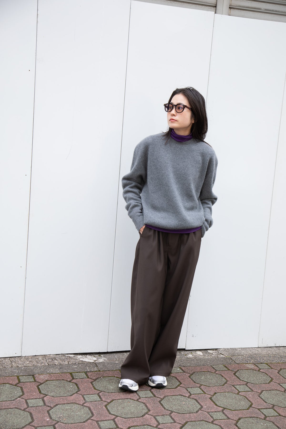Ernie Palo アーニーパロ Sheer Rib Turtle Neck L/S T-shirt PUPLE EP12FCT02 リブTシャツ リブニット パープル 紫 シアー タートル テンセル カシミア シルク 26AW 愛知県 名古屋 丸の内 セレクトショップ THIRD PLACE サードプレイス