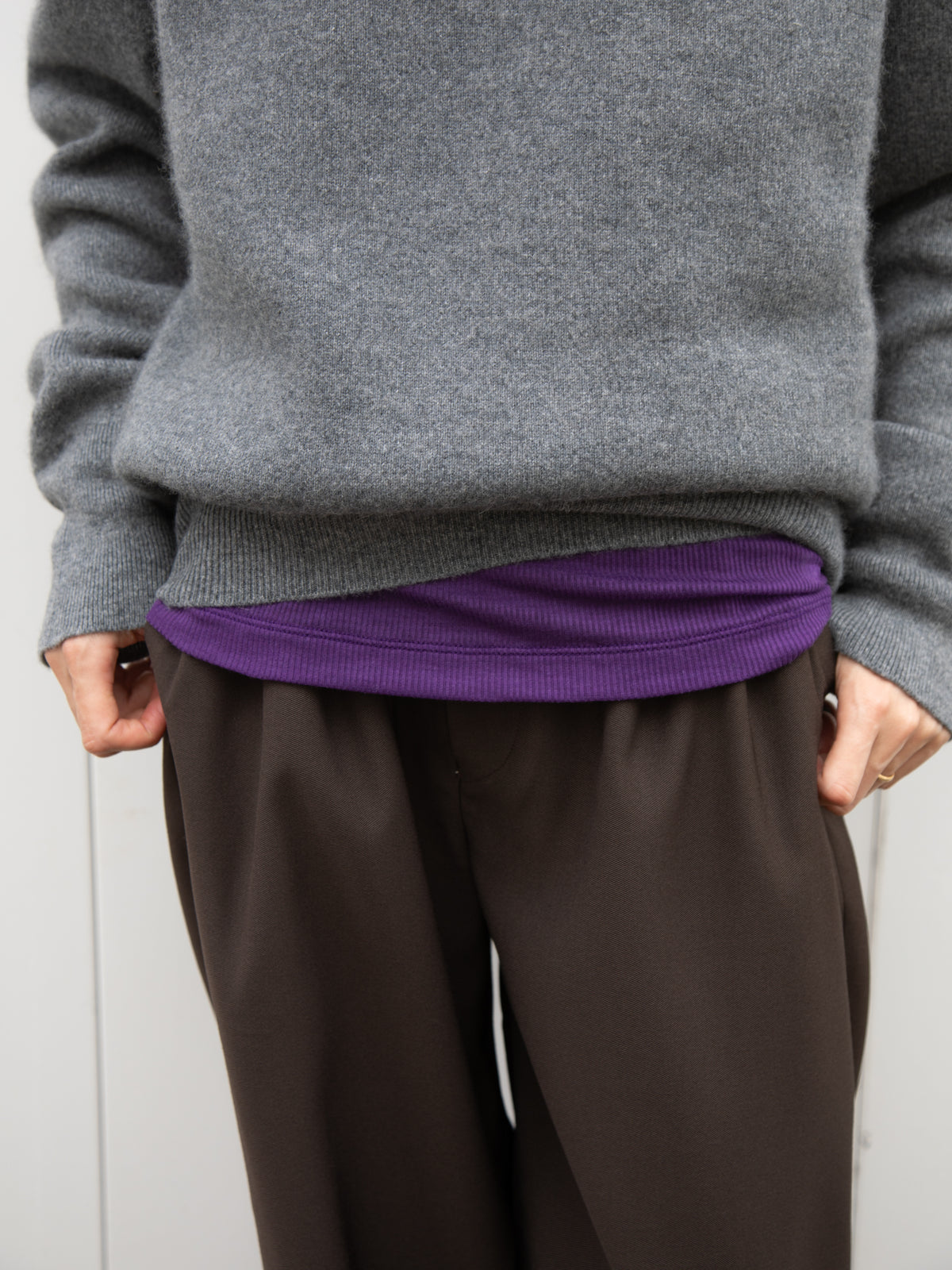 Ernie Palo アーニーパロ Sheer Rib Boat Neck T-shirt PURPLE EP12FCT03 リブTシャツ リブニット パープル シアー テンセル カシミア シルク 26AW 愛知県 名古屋 丸の内 セレクトショップ THIRD PLACE サードプレイス