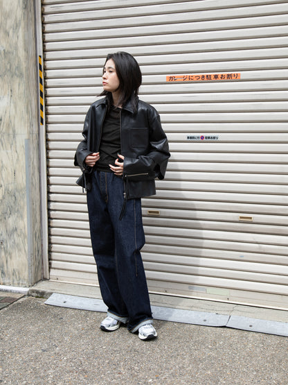 Ernie Palo アーニーパロ Sheer Rib Boat Neck T-shirt BLACK EP12FCT03 リブTシャツ リブニット ブラック 黒 シアー テンセル カシミア シルク 26AW 愛知県 名古屋 丸の内 セレクトショップ THIRD PLACE サードプレイス