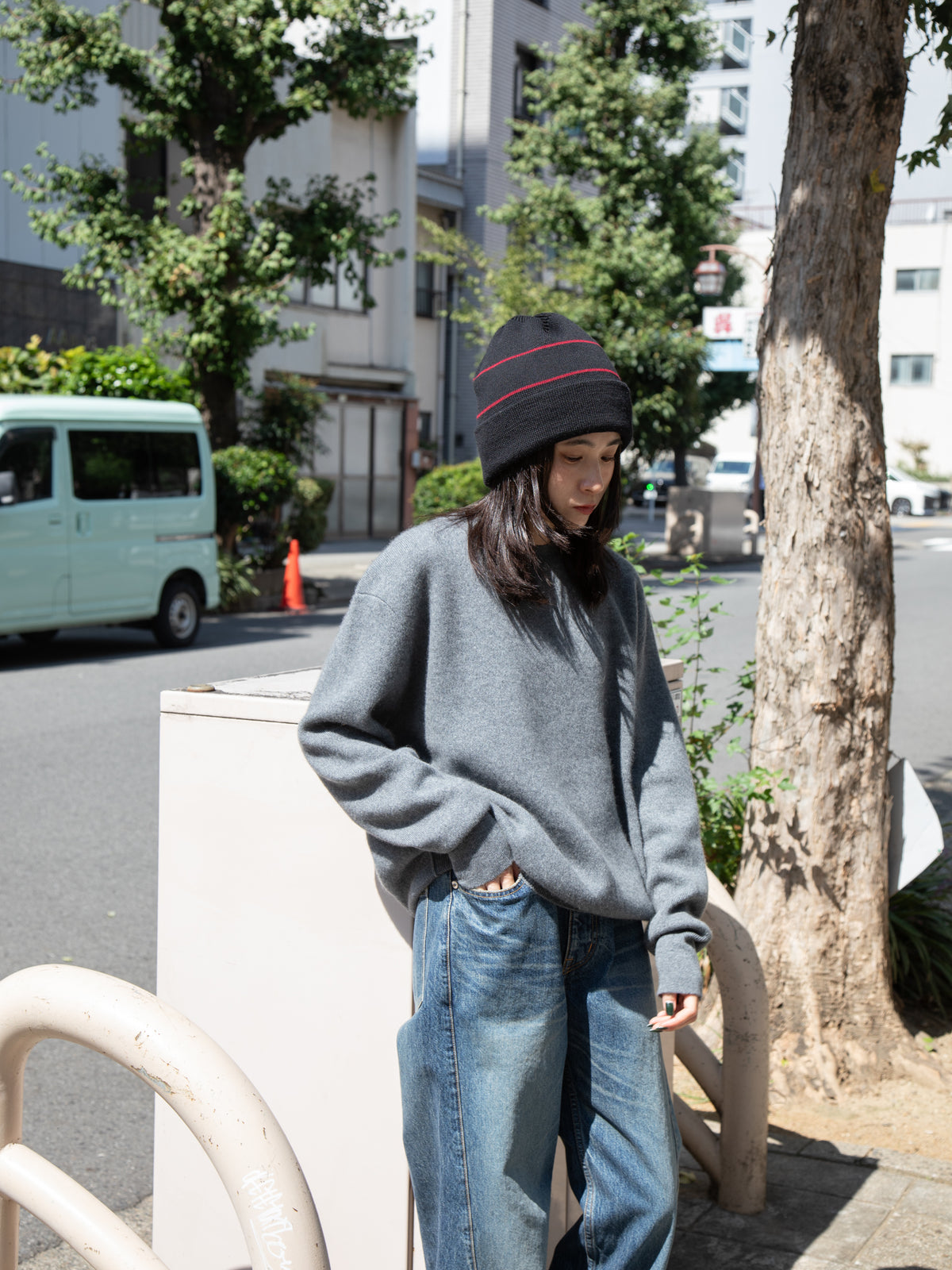COMESANDGOES カムズアンドゴーズ  2 LINE MERINO WOOL KNIT BLACK WINE ブラック ウール ニットキャップ ニット帽 ビーニー ラインニット 26FW 日本取り扱い 名古屋 丸の内 セレクトショップ THIRD PLACE サードプレイス
