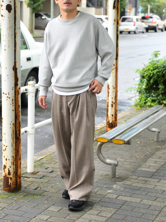 MEIAS メイアス SILK SMOOTH SWEAT PULLOVER T.GRAY グレー シルク ニットスウェット リバースウィーブ クルーネック 26FW 日本取り扱い 名古屋 丸の内 セレクトショップ THIRD PLACE サードプレイス