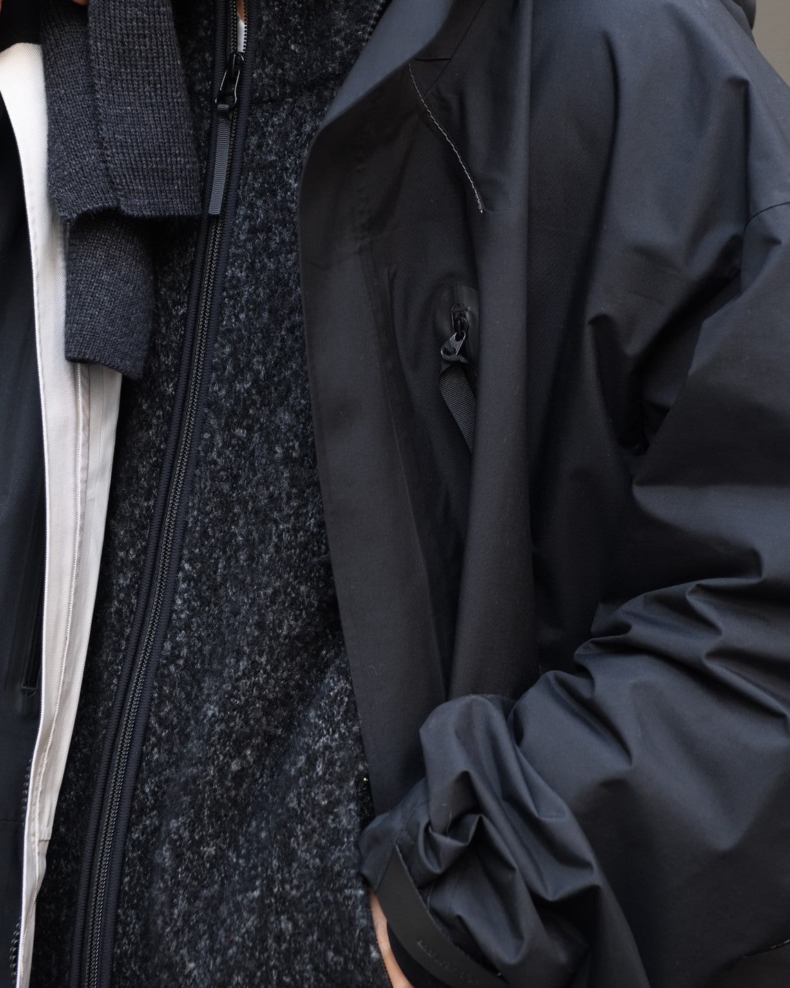 and wander "rain proof coat (BLACK)"