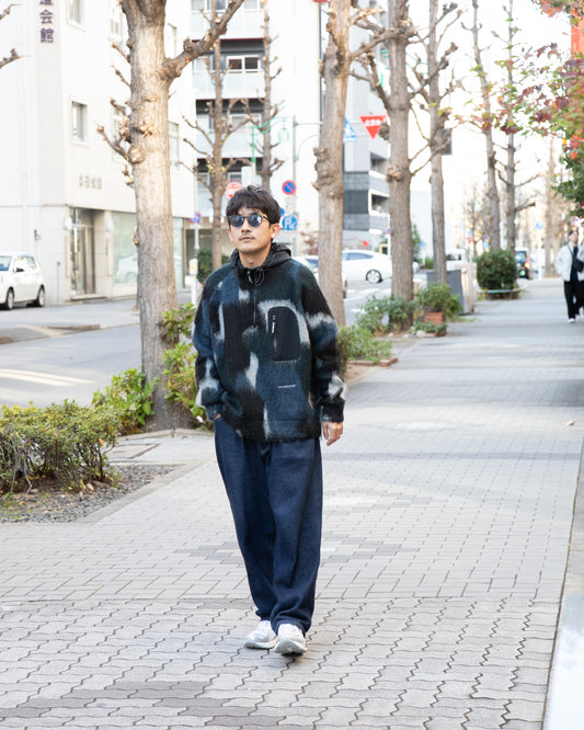 and wander アンドワンダー mix color shaggy knit hoodie ニット 愛知県 名古屋 丸の内 セレクトショップ THIRD PLACE サードプレイス