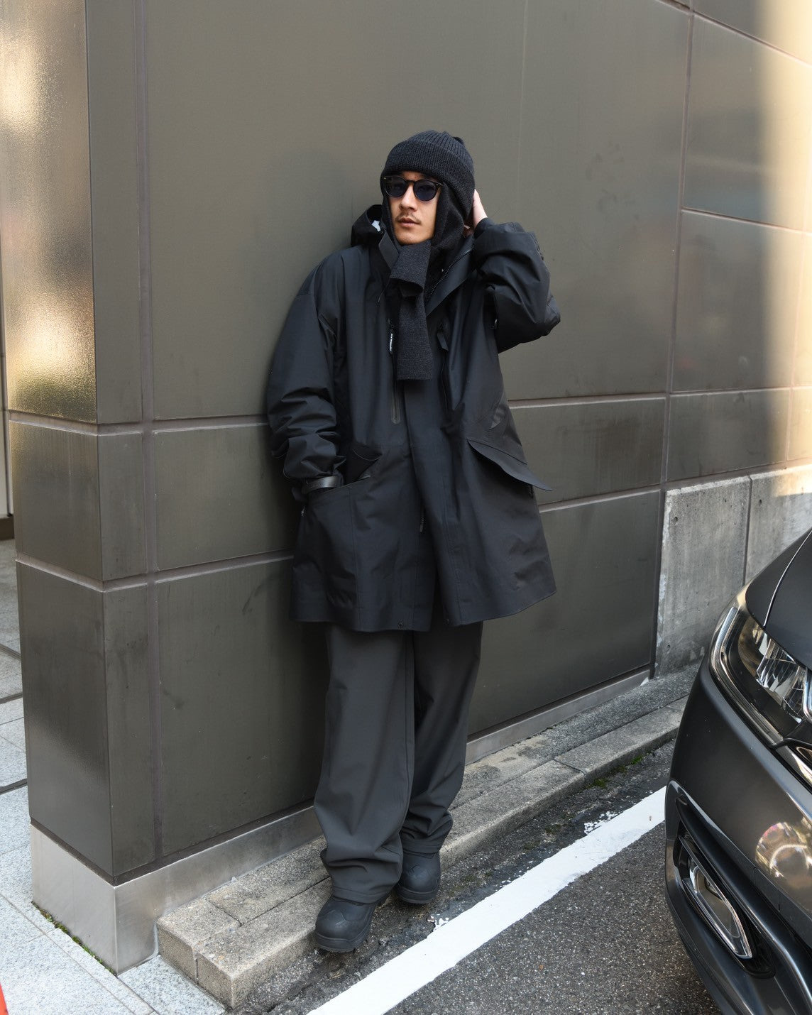 and wander "rain proof coat (BLACK)"