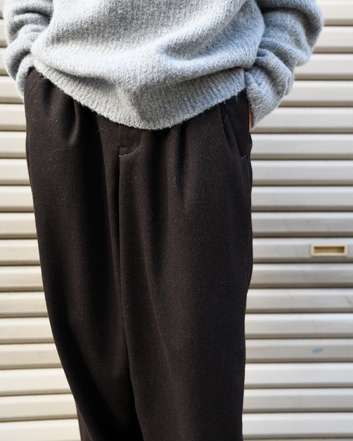 and wander アンドワンダー REWOOL tweed wide pants スラックス  愛知県 名古屋 丸の内 セレクトショップ THIRD PLACE サードプレイス