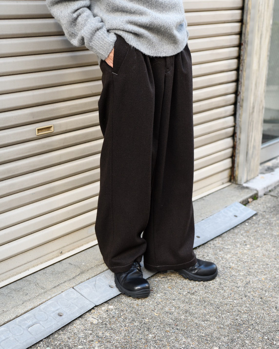 and wander アンドワンダー REWOOL tweed wide pants スラックス  愛知県 名古屋 丸の内 セレクトショップ THIRD PLACE サードプレイス