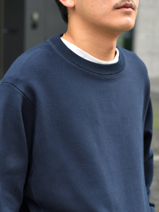 MEIAS メイアス SILK SMOOTH SWEAT PULLOVER NAVY ネイビー シルク ニットスウェット リバースウィーブ クルーネック 26FW 日本取り扱い 名古屋 丸の内 セレクトショップ THIRD PLACE サードプレイス