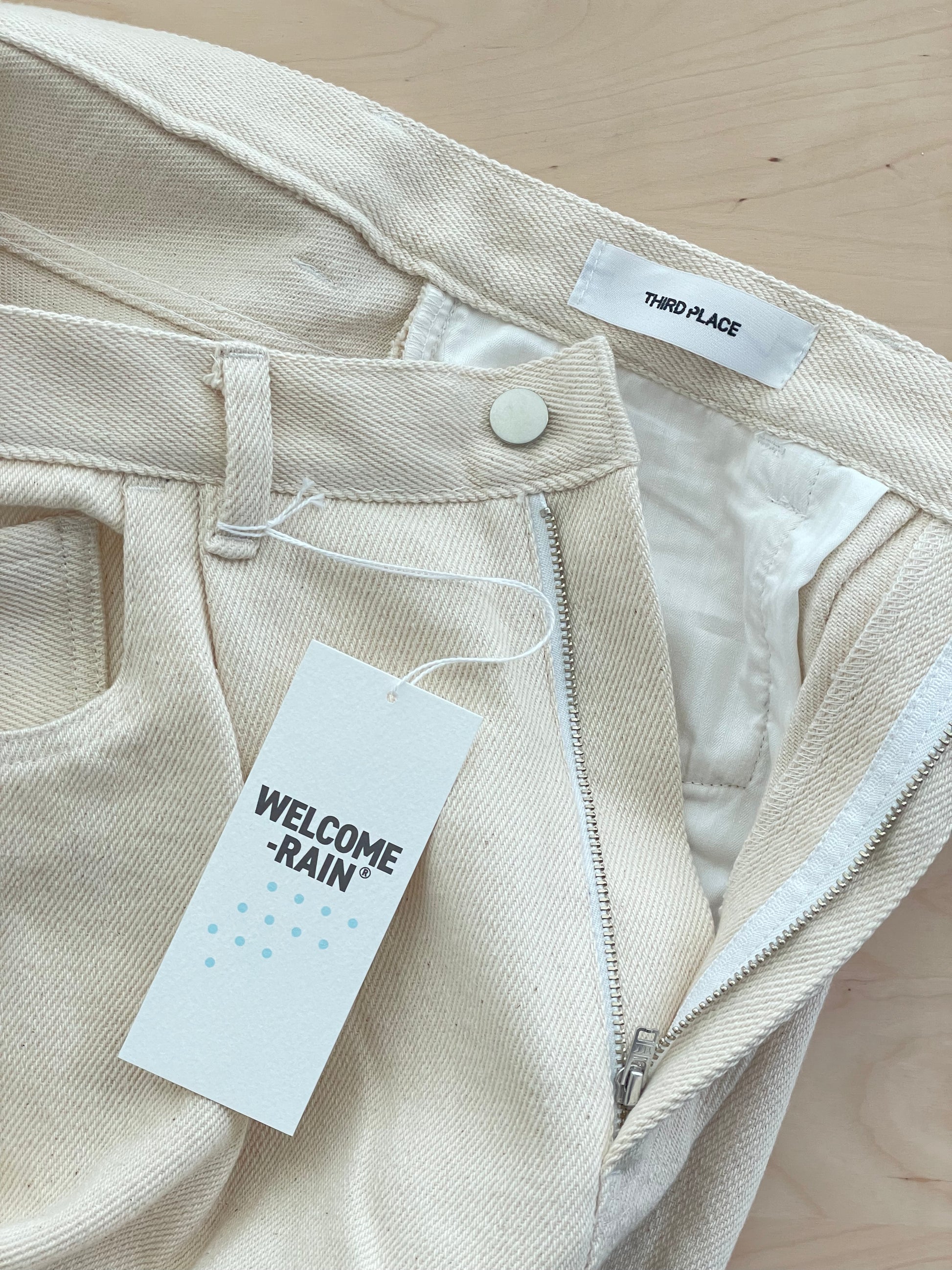 WELCOME-RAIN for THIRD PLACE "5Pocket Denim (IVORY)" 別注 デニム アイボリー ECRU ウェルカムレイン日本 名古屋 丸の内 セレクトショップ THIRD PLACE サードプレイス