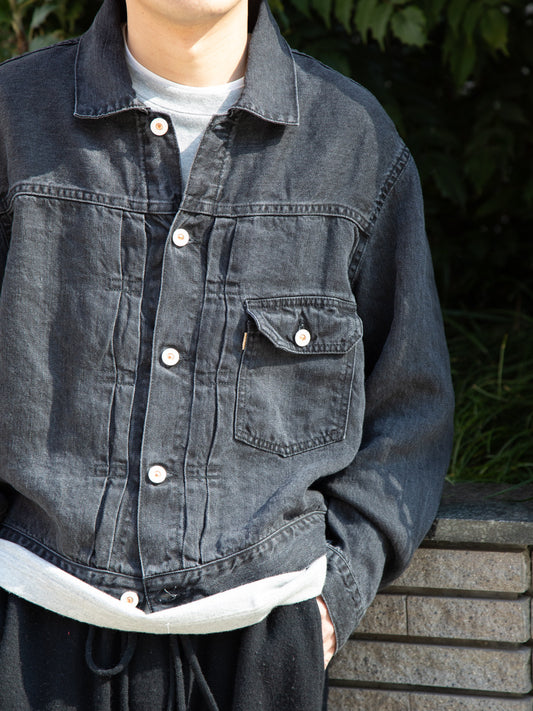 HERILL Linen Denim XX Jacket 26-011-HL-8140-10 26SS デニムジャケット Gジャン 1stモデル リネンブラックデニム 愛知県 名古屋 丸の内 セレクトショップ THIRD PLACE サードプレイス