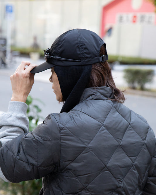 COMESANDGOES "DICROS&KNITMUFFLER CAP(BLACK×BLACK)"