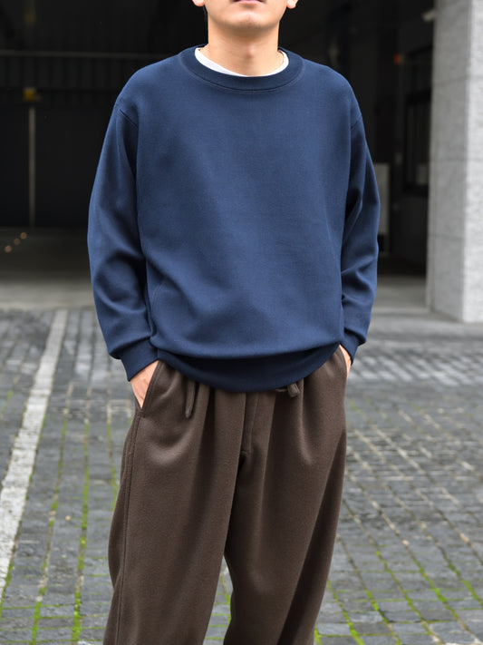 MEIAS メイアス SILK SMOOTH SWEAT PULLOVER NAVY ネイビー シルク ニットスウェット リバースウィーブ クルーネック 26FW 日本取り扱い 名古屋 丸の内 セレクトショップ THIRD PLACE サードプレイス