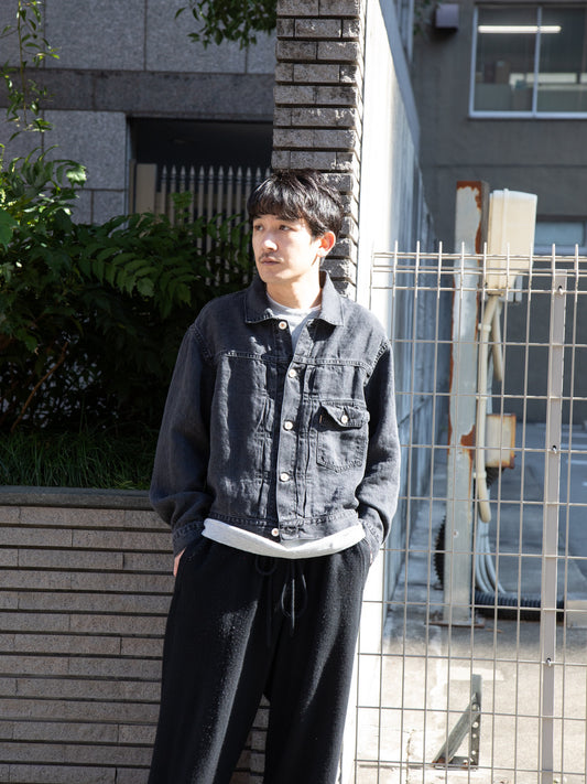 HERILL Linen Denim XX Jacket 26-011-HL-8140-10 26SS デニムジャケット Gジャン 1stモデル リネンブラックデニム 愛知県 名古屋 丸の内 セレクトショップ THIRD PLACE サードプレイス