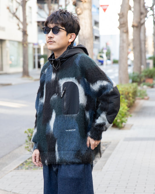 and wander アンドワンダー mix color shaggy knit hoodie ニット 愛知県 名古屋 丸の内 セレクトショップ THIRD PLACE サードプレイス
