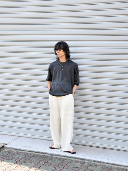 MEIAS メイアス シルク ニット SILK KNIT POLO SHIRTS SLPO-6S20-TP  別注 チャコール エクスクルーシブ 限定 Spomenik スポメニック Easy pants デニム パンツ ボトムス 26SS 夏 セットアップ 愛知県 名古屋 丸の内 セレクトショップ THIRD PLACE サードプレイス