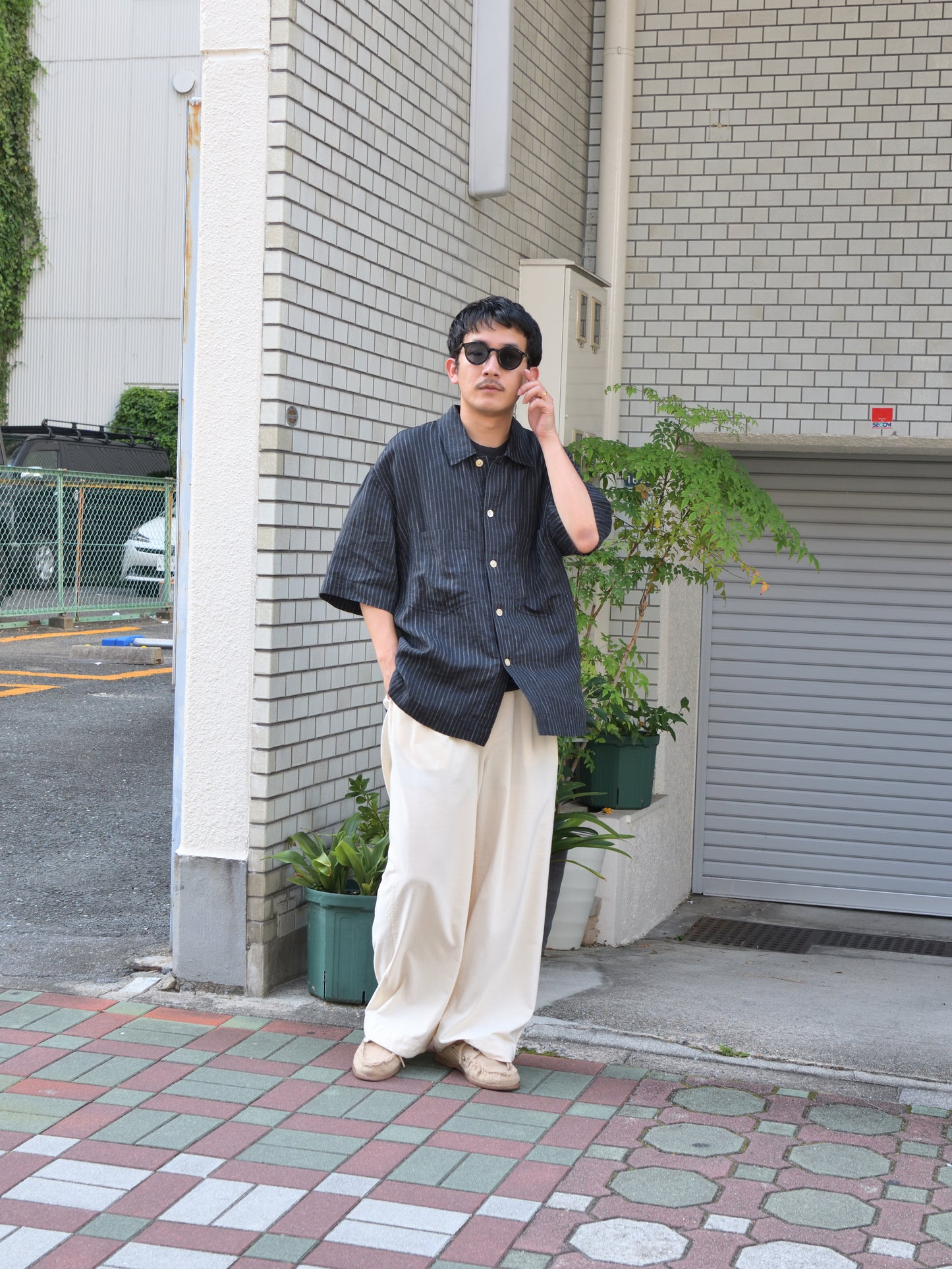 HERILL ヘリル Silk Cotton Nep Work Pants 26-030-HL-8320-10 シルクコットン パンツ 　セットアップ SUNFLOWER サンフラワー ADAM SHIRT 1291 シャツ ベーシック ブラック BLACK リネン コットン 定番 デンマーク 日本 名古屋 セレクトショップ THIRD PLACE サードプレイス 名古屋 愛知県 東海 セレクトショップ THIRD PLACE サードプレイスv