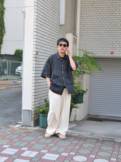 HERILL ヘリル Silk Cotton Nep Work Pants 26-030-HL-8320-10 シルクコットン パンツ 　セットアップ SUNFLOWER サンフラワー ADAM SHIRT 1291 シャツ ベーシック ブラック BLACK リネン コットン 定番 デンマーク 日本 名古屋 セレクトショップ THIRD PLACE サードプレイス 名古屋 愛知県 東海 セレクトショップ THIRD PLACE サードプレイスv