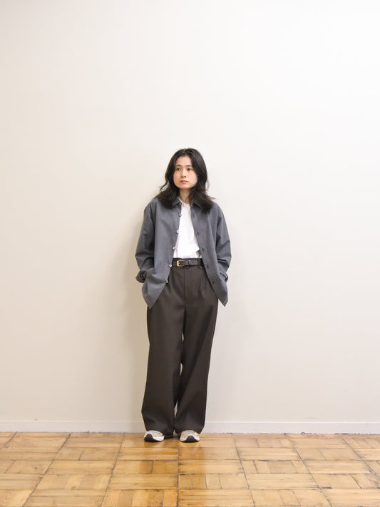 WELL ウェル WT26XX04 グレー チャコール GRAY CHARCOAL シャツ Shirt TOZAOU トザオウ Doorman Pants DARK BROWN ブラウン TOZ-26AW-PA0002 トラウザー パンツ スラックス ポリエステル イージーケア ドアマンパンツ 26AW 愛知県 名古屋 丸の内 セレクトショップ THIRD PLACE サードプレイスト