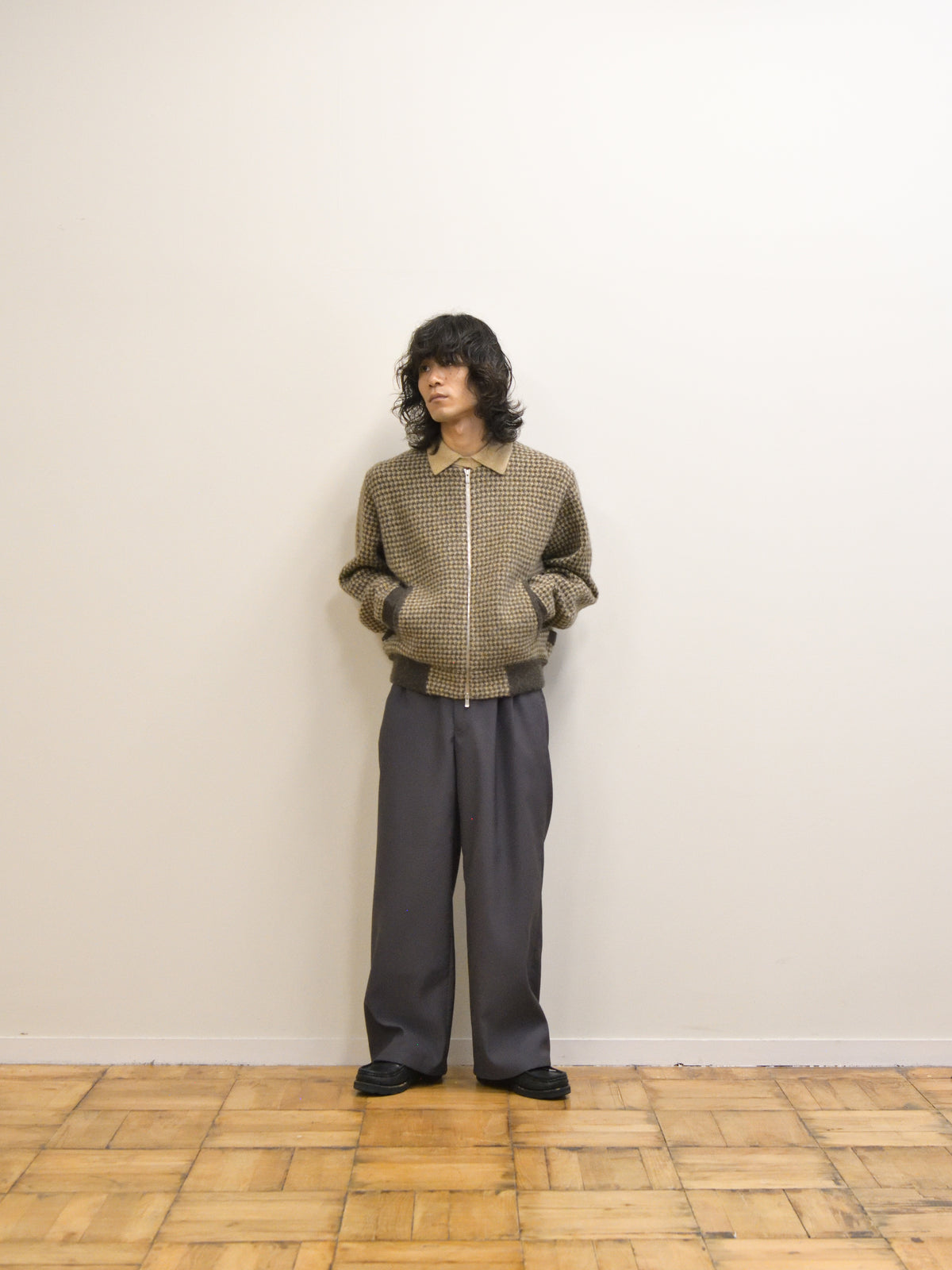 MEIAS メイアス WOOL JQ HARRINGTON KNIT JK BROWN ブラウン WECD-6A17 WOOL ウール ハリントンジャケット ユニセックス 26AW 愛知県 名古屋 丸の内 セレクトショップ THIRD PLACE サードプレイス