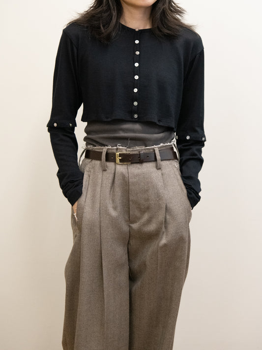 KAYLE WOOL JERSEY DETACHABLE CARDIGAN K-2209 BLACK ブラック  WOOL ウール レディース 26FW 日本取り扱い 名古屋 丸の内 セレクトショップ THIRD PLACE サードプレイス
